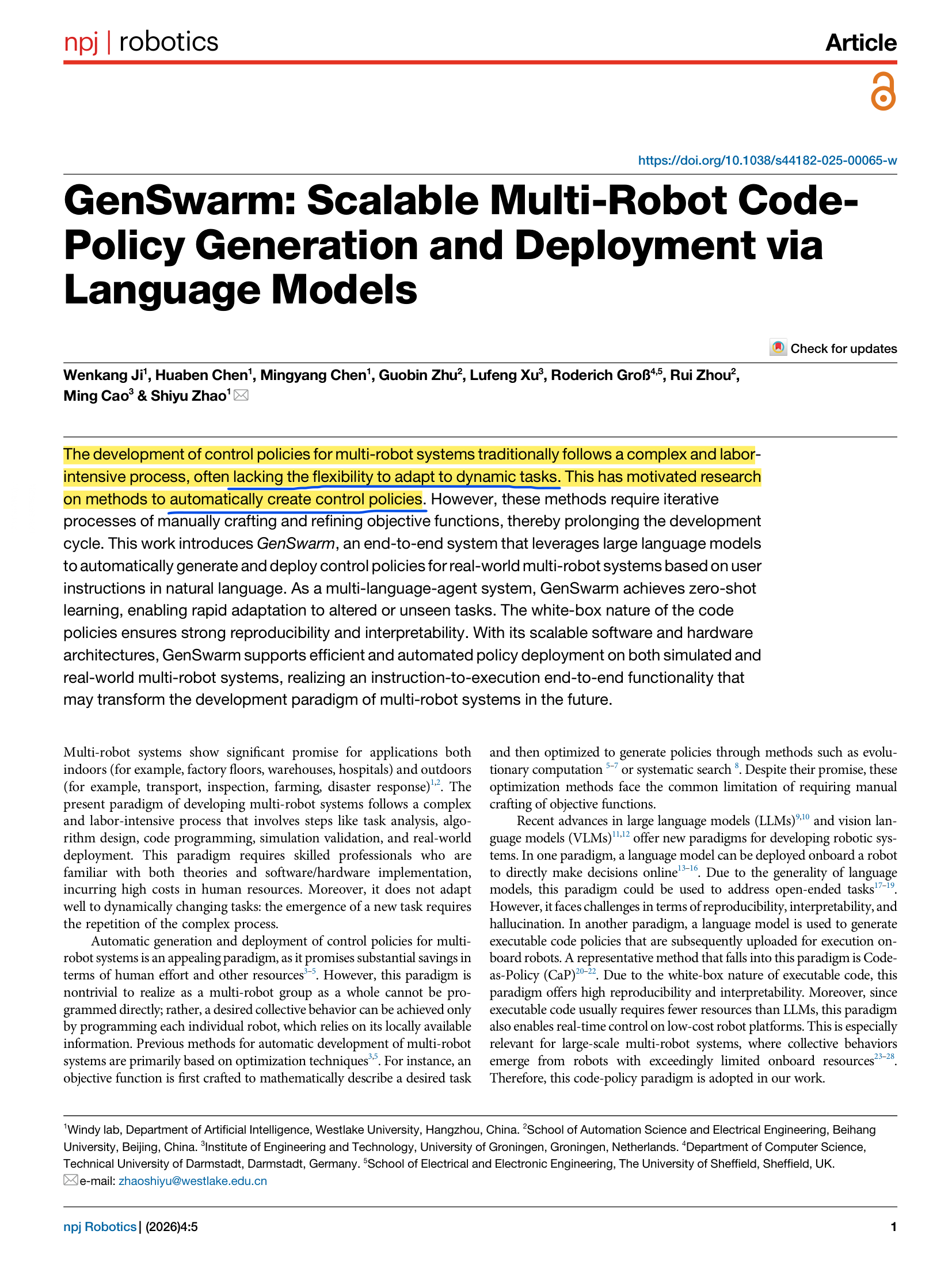 GenSwarm 论文第1页